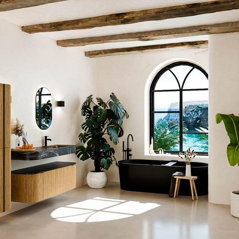 MONDIAZ THOR-DLUX 130cm badmeubel ronding links + rechts kleur Oak met 1 lade en 2 deuren. Vrijhangende wastafel CLOUD Rechts 1 kraangat kleur Lava. SW1463529