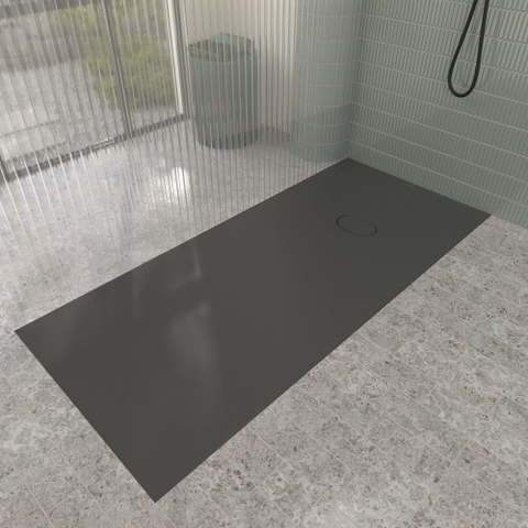 Villeroy & Boch Ecora douchebak - 180x80x4.5cm - afvoer korte zijde - anthracite (antraciet) SW1558873