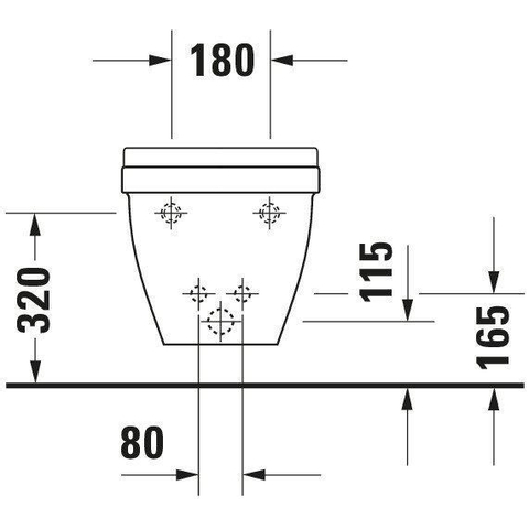 Duravit Starck 3 Wandbidet - 365x335x540mm - 1 kraangat overloop - verdekte bevestiging - glans wit 0293374
