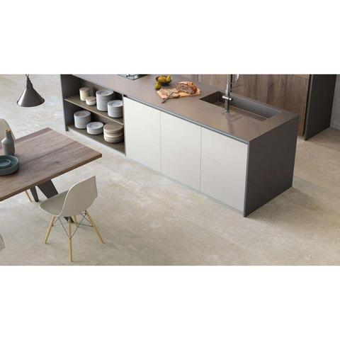 ÉCHANTILLON Ceralto Merano Raw Carrelage sol et mur 100x100cm 6mm rectifié R10 grès cérame Ivoire SW976457