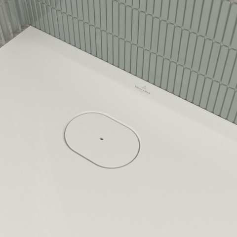 Villeroy & Boch Ecora douchebak - 100x80x3.5cm - afvoer korte zijde - white alpine (wit) SW1558948
