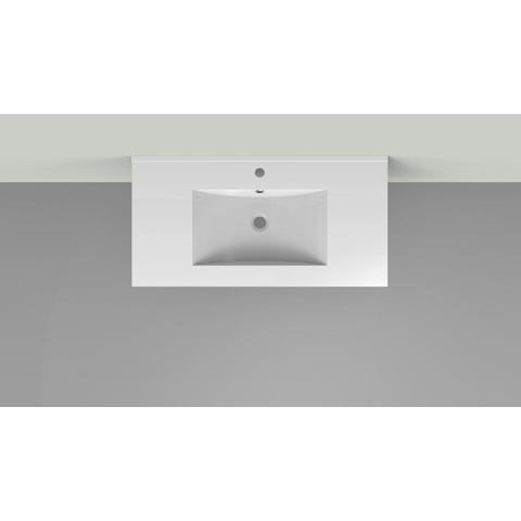 Arcqua Pakaru lavabo 91x46cm avec trop-plein 1 trou de robinet 1 vasque céramique brillant blanc SW374581