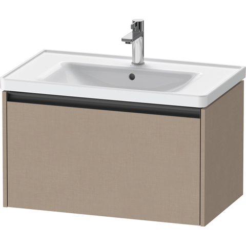 Duravit Ketho.2 Wastafelonderbouwkast - met 1 lade - 78.4x45.5x44cm - met greep antraciet - linnen mat SW772386