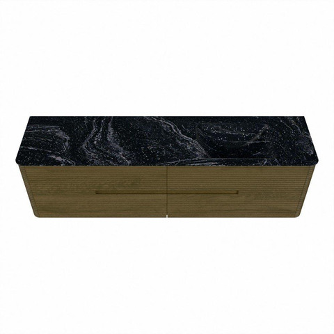 Mondiaz CIRO-DLUX Badkamermeubelset - 180x45x50cm - Solid surface wastafel Lava - 1 wasbak Rechts - zonder kraangaten - 4 lades - Dusk SW1533069