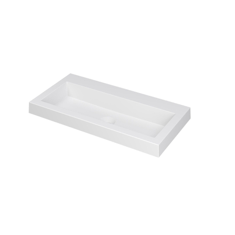 Ink dock lavabo 80x6x40cm 0 trous pour robinet 1 évier polystone blanc mat SW352215