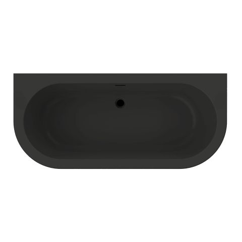 Xenz Charley XS hoekbad - 165x76cm - waste zwart mat - met overloop - Middenopstelling - Acryl Ebony SW381668