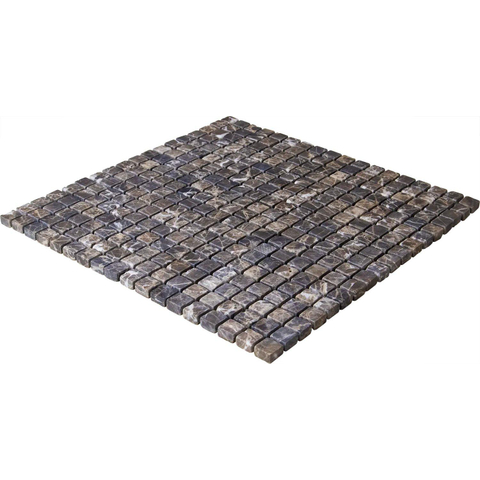 The Mosaic Factory Natural Stone mozaïektegel - 30x30cm - 8mm - vierkant - marmerlook - mat maronne (grijs) SW1235303