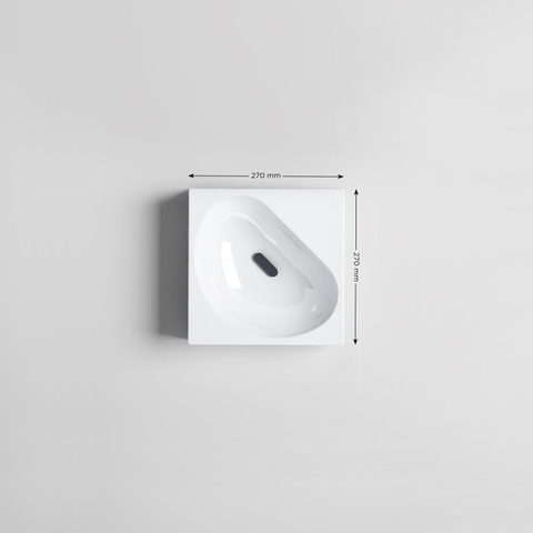 Clou Flush Lave-mains d'angle 27x27x10cm sans trou de robinetterie Céramique Blanc SW9334