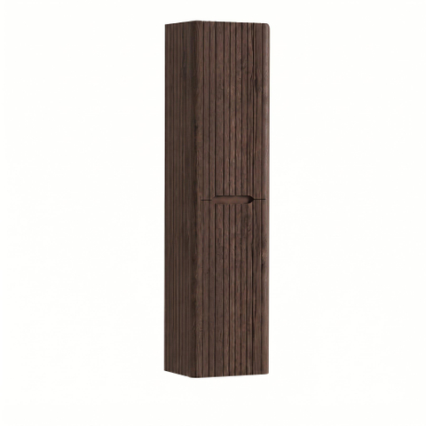 H&R Badmeubelen Juice Hoge kast - 40x35x170cm - met ronde hoeken - 3D-front - 2 deuren - linksdraaiend - coffee SW1488638