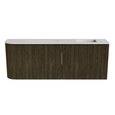 Mondiaz JOYA-DLUX 111.6cm toiletmeubel - ronding links kleur Shadow - Wastafel FAYE positie Rechts 1 kraangat kleur Opalo. SW1422943