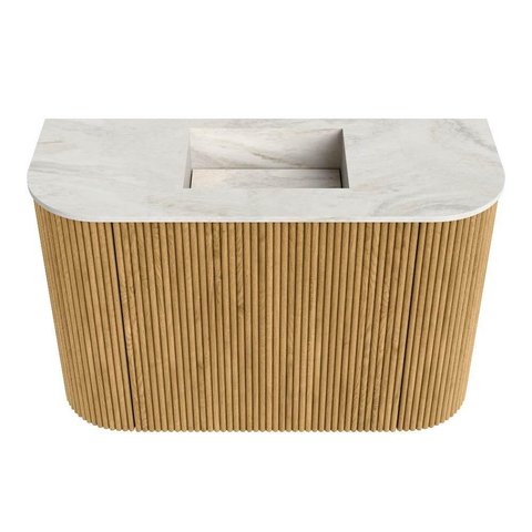 Mondiaz JOYA-DLUX 63.2cm toiletmeubel - ronding links en rechts kleur Oak - Wastafel FAYE positie Midden Zonder kraangat kleur Ostra. SW1422239