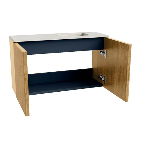 Mondiaz JOYA-DLUX 70cm meuble de salle de bains - couleur Chêne - Vasque FAYE position Droite Sans trou de robinet couleur Ostra. SW1422185