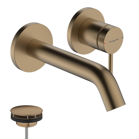 Hansgrohe Tecturis s Eengreeps wastafelkraan - inbouw - voor wandmontage - met uitloop 16 - 5 cm - geborsteld brons SW918699