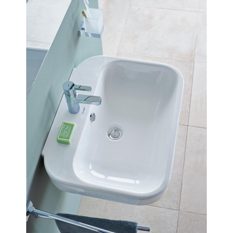 Duravit Happy D.2 Wastafel - met overloop - met 1 kraangat - 65x50cm - wit SW54260
