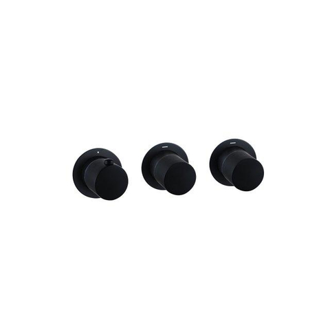 Fortifura Nebbio Ensemble combiné bain - mitigeur thermostatique - coude mural avec support de douchette - flexible de douche lisse - douchette ronde - Remplissage-vidage de baignoire - noir mat SW1238081