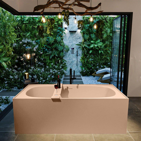 MONDIAZ ROCK Baignoire îlot - 170x70cm - couleur Plata / Talc SW1015106