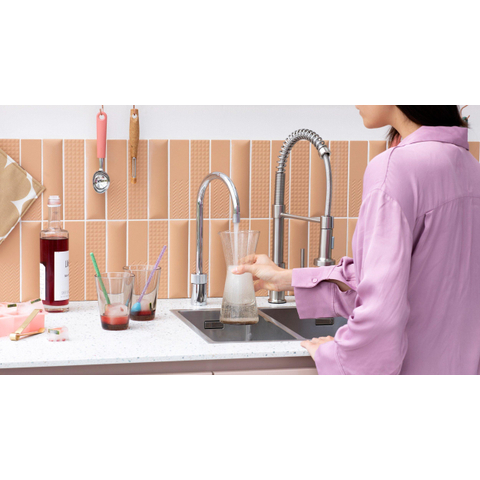 Quooker Nordic Round kokendwaterkraan - draaibare uitloop - Combi reservoir - Warm / kokend water - Chroom SW3970