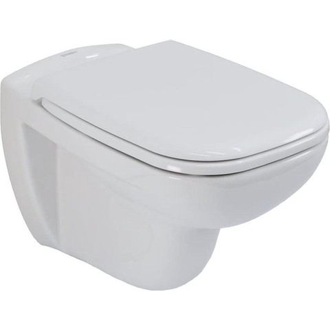 Duravit D-code - D-Code - PACK - hangtoilet - afmeting pack 565 x 400 x 450 mm - zonder spoelrand - met wc - softclose - wit SW104244