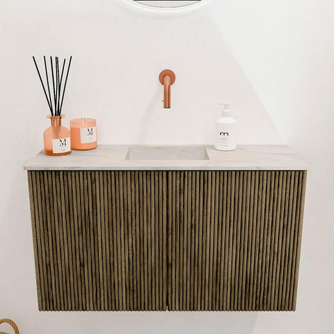 Mondiaz JOYA-DLUX 70cm toiletmeubel - kleur Dusk - Wastafel FAYE positie Midden Zonder kraangat kleur Ostra. SW1423376