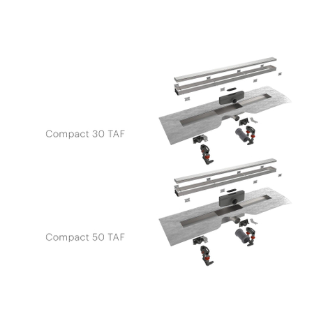 Easydrain Compact TAF caniveau simple 70cm 50mm avec grille Design Zero en Inox 2301813
