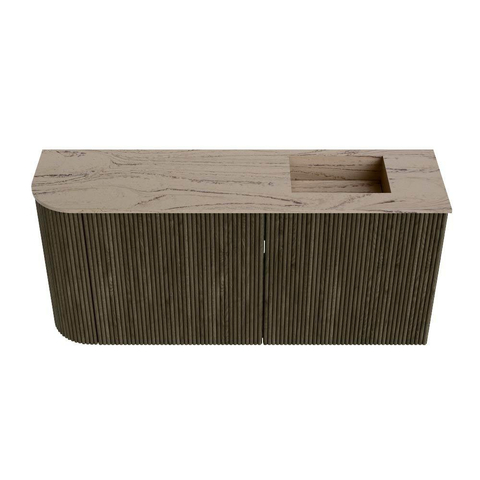 Mondiaz JOYA-DLUX 91.6cm toiletmeubel - ronding links kleur Shadow - Wastafel FAYE positie Rechts Zonder kraangat kleur Arena. SW1424851
