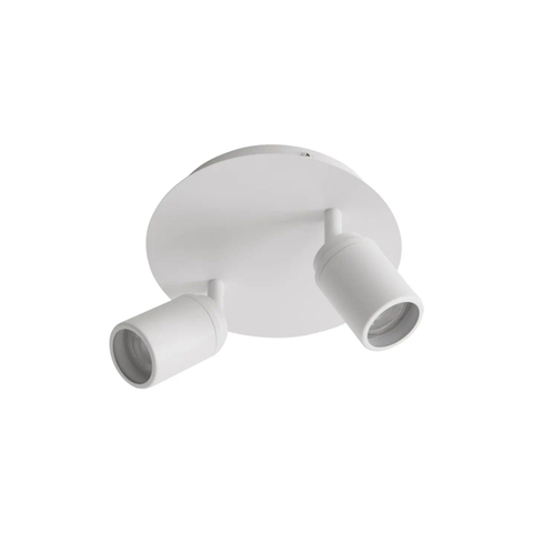 QAZQA Ducha - 2 lamp - inclusief dimbare led lampen - IP65 - Rond - Wit SW1477253