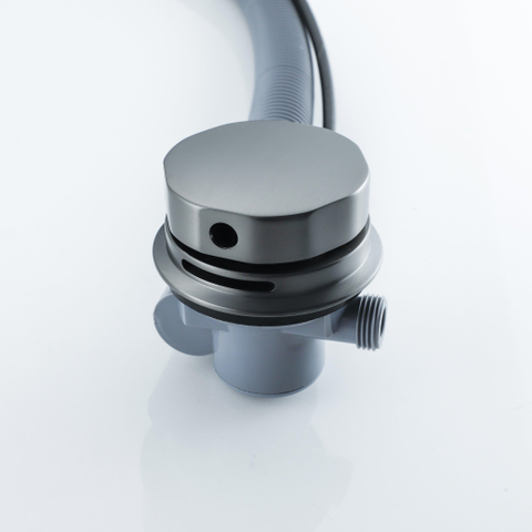 Fortifura Calvi badafvoer - opbouw - draaibediening - met vulfunctie - verlengde afvoer - geborsteld gunmetal (antraciet) SW1183694