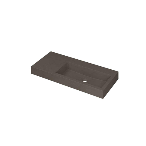Ink Momento lavabo - 100x45x9cm - vasque à droite - sans trou de robinet - quartz béton (gris) SW798352