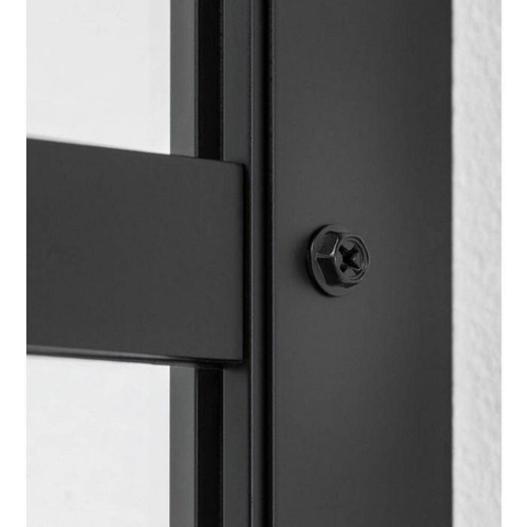 Sealskin Soho paroi latérale - 80x210cm - pour porte battante - 8mm - verre clair quadrillé - noir mat SW491703