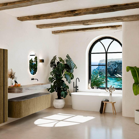 MONDIAZ THOR-DLUX 170cm badmeubel ronding links + rechts kleur Dusk met 1 lade en 2 deuren. Vrijhangende wastafel CLOUD Rechts zonder kraangat kleur Oza. SW1465674