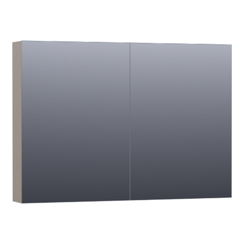 BRAUER Impress armoire de toilette – 99 x 70 x 15 cm – 2 portes, portes-miroir double face – Taupe mat SW393031
