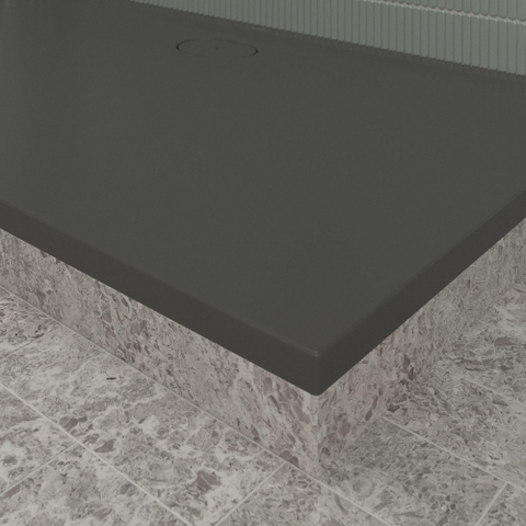Villeroy & Boch Ecora douchebak - 160x90x3.5cm - afvoer lange zijde - anthracite (antraciet) SW1558993