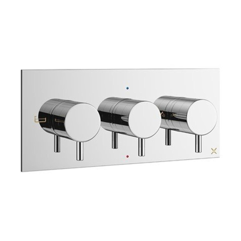 Crosswater MPRO mitigeur de baignoire encastré thermostatique 1 robinet d'arrêt 1 inverseur 27,5X12cm partie apparente horizontale chrome SW385424