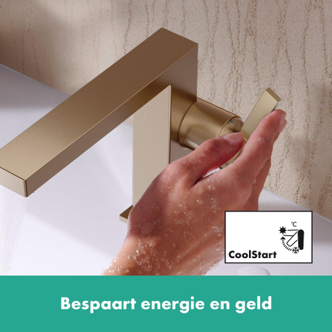 Hansgrohe Tecturis E Eengreeps wastafelkraan - 110 Fine - coolstart - met PopUp - trekwaste - geborsteld brons SW918460