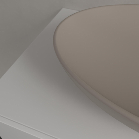 Villeroy & Boch Loop & Friends opzetwastafel - 56x38cm - zonder kraangat - zonder overloop CeramicPlus - mat almond (beige) SW644134
