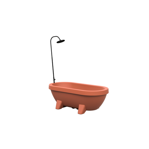 Gardentub Baignoire îlot (extérieur) - 194x94x66cm - synthétique - compatible à l'extérieur - terracotta mat SW1017091