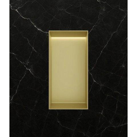Hotbath &MORE Inbouwbox of inbouwnis - 30x15x10 - frameless + LED - PVD - geborsteld messing (goud) SW1246524