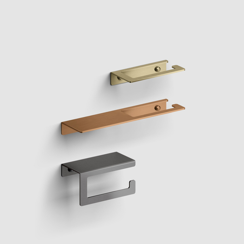 Clou Fold porte-rouleau de toilette sans couvercle or brossé PVD SW917271