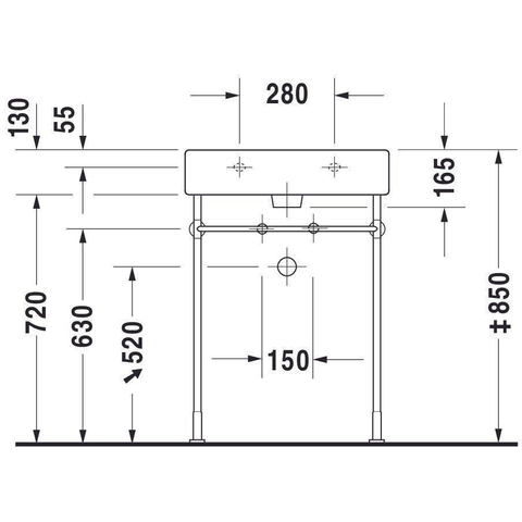 Duravit Vero Wastafel - 60x47cm - met 1 kraangat - met overloop - wit 0290091