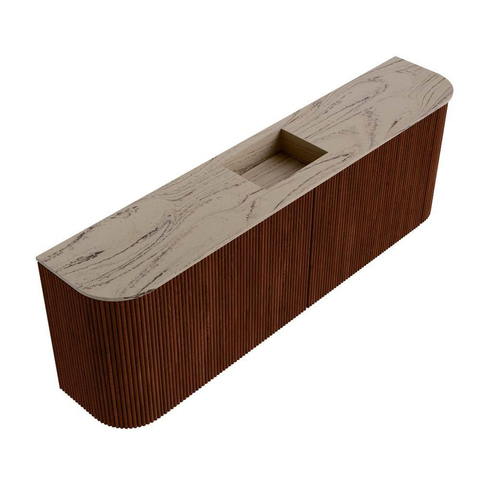 Mondiaz JOYA-DLUX 123.2cm toiletmeubel - ronding links en rechts kleur Ruby - Wastafel FAYE positie Midden Zonder kraangat kleur Arena. SW1425326