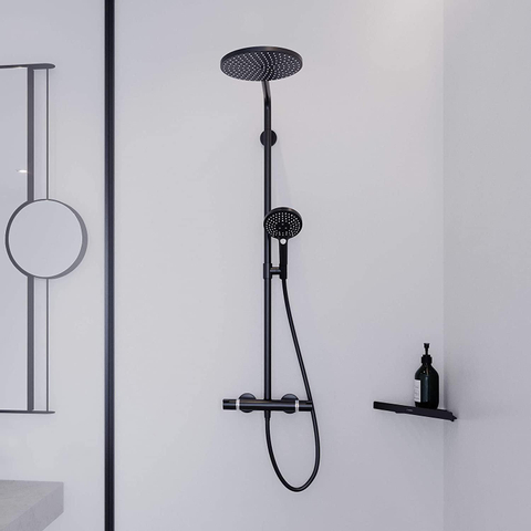 Hansgrohe Raindance Select S - select Regendoucheset - thermostaat - hoofddouche 24cm - mat zwart SW297615