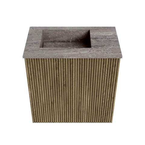 Mondiaz JOYA-DLUX 40cm meuble de toilette - couleur Dusk - Vasque FAYE position Gauche Sans trou de robinet couleur Oza. SW1425958
