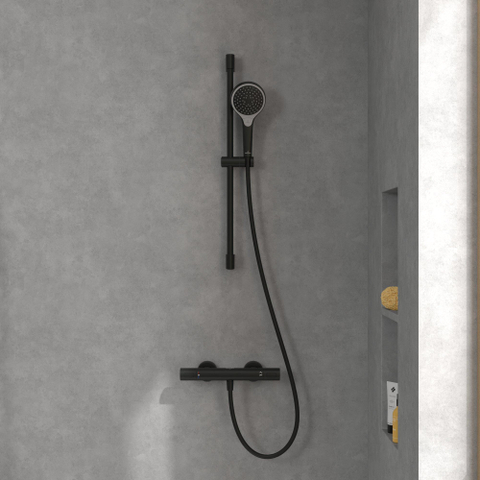 Villeroy & Boch Universal Taps & Fittings Mitigeur thermostatique de douche pour douche Rond - noir mat SW974076