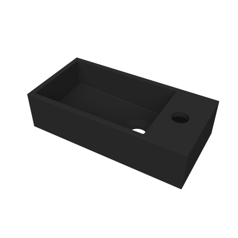 Arcqua Flair lave-mains - 36x18x9cm - marbre coulé - trou robinet droite - noir mat SW1474774