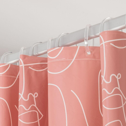 Sealskin Mind Rideau de douche 180x200 cm PEVA Rose foncé / Blanc SW699500