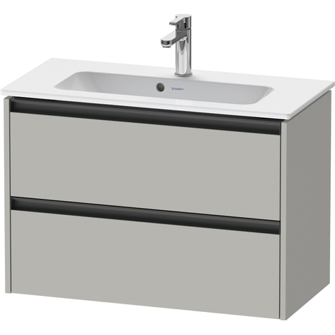 Duravit Ketho.2 Wastafelonderbouwkast - met 2 laden - 81x39x54.9cm - met grepen antraciet - betongrijs mat SW772193