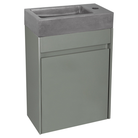 Differnz Hura lave-mains - 40x22x9cm - béton - 1 trou robinet - sans bonde - gris SW1236901