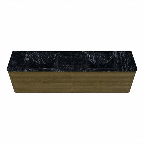 Mondiaz CIRO-DLUX Ensemble de meubles de salle de bains - 190x45x50cm - lavabo solid surface Lava - 2 vasques double - sans trous de robinet - 4 tiroirs - Dusk SW1532934