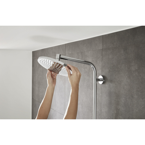 Hansgrohe Crometta s 240 - 1jet - showerpipe: - met Ecostat - 1001 CL douchekraan thermostatischHOH=15cm - met S - 24 - thermostaat - hoogglans chroom SW73210