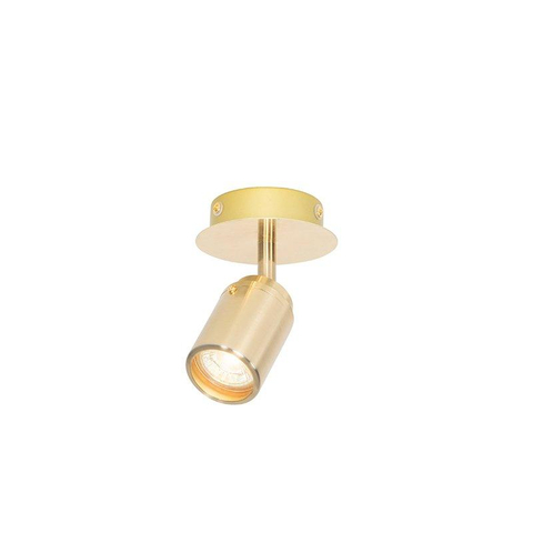 QAZQA Ducha Plafonnier de salle de bains - 10x10cm - 1 spot - IP44 - laiton (or) SW1187226